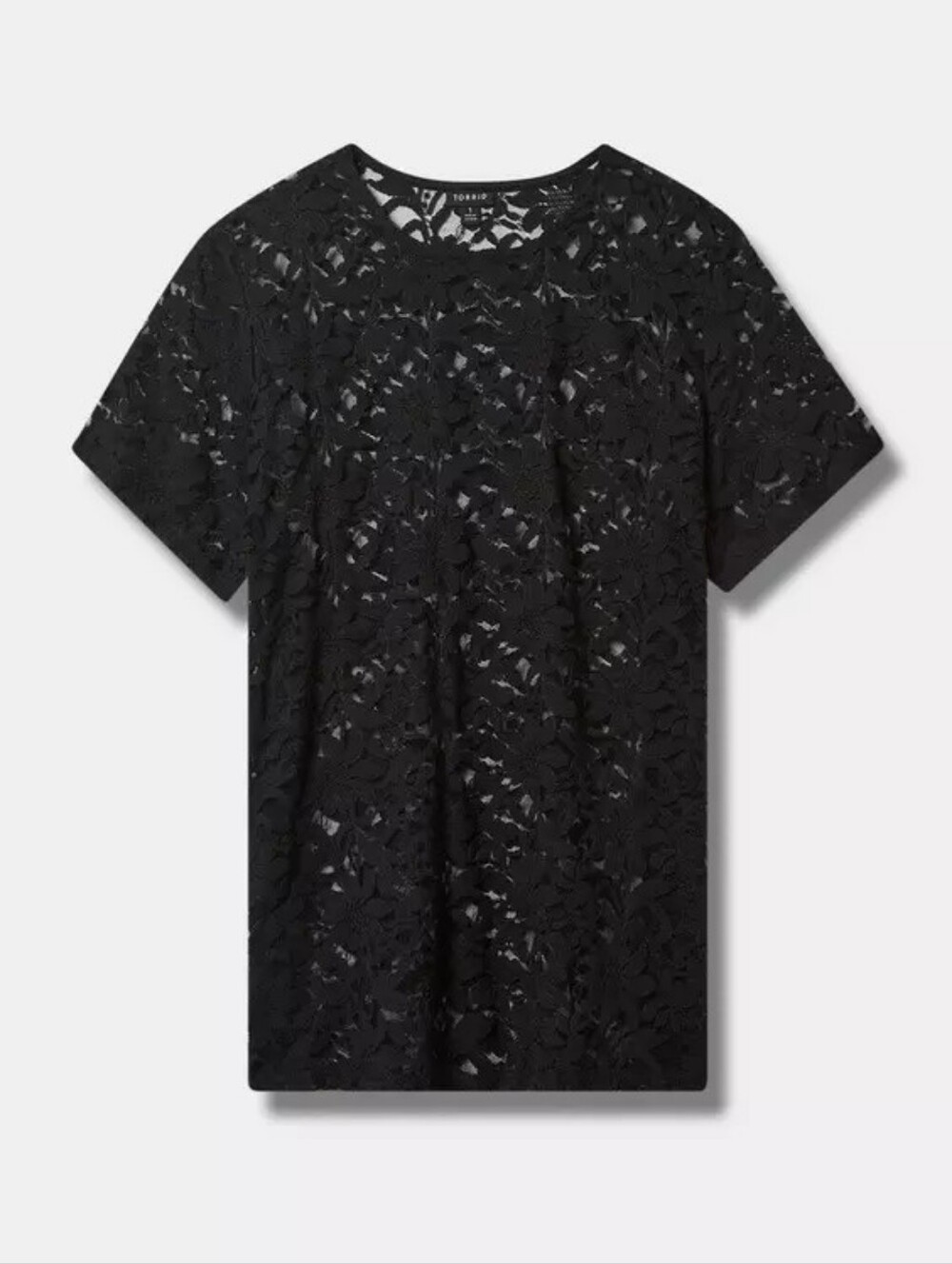 Torrid Sheer Stretch Lace Crewneck Tee, Size 1X
